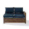 KO70015WB-NV Navy and Brown Wicker Patio Furniture Right Corner Loveseat - Bradenton-2