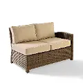 KO70015WB-SA Sand and Brown Wicker Patio Furniture Right Corner Loveseat - Bradenton