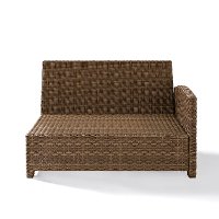 KO70015WB-SA Sand and Brown Wicker Patio Furniture Right Corner Loveseat - Bradenton-4