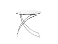 Clear Glass and Chrome Side Table - Talisa