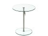 Clear Glass/Stainless Steel Adjustable Side Table - Radinka