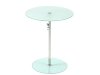 Frosted Glass/Stainless Steel Adjustable Side Table - Radinka