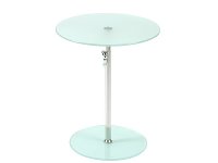 Frosted Glass/Stainless Steel Adjustable Side Table - Radinka