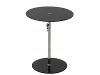Black Glass/Stainless Steel Adjustable Side Table - Radinka