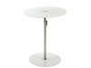 White Glass/Stainless Steel Adjustable Side Table - Radinka