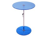Blue Glass/Stainless Steel Adjustable Side Table - Radinka