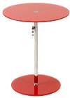 Red Glass/Stainless Steel Adjustable Side Table - Radinka