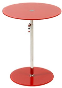 Red Glass/Stainless Steel Adjustable Side Table - Radinka