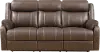 Clearance Domino Brown Dual Reclining Sofa