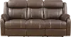 Clearance Domino Brown Dual Reclining Sofa