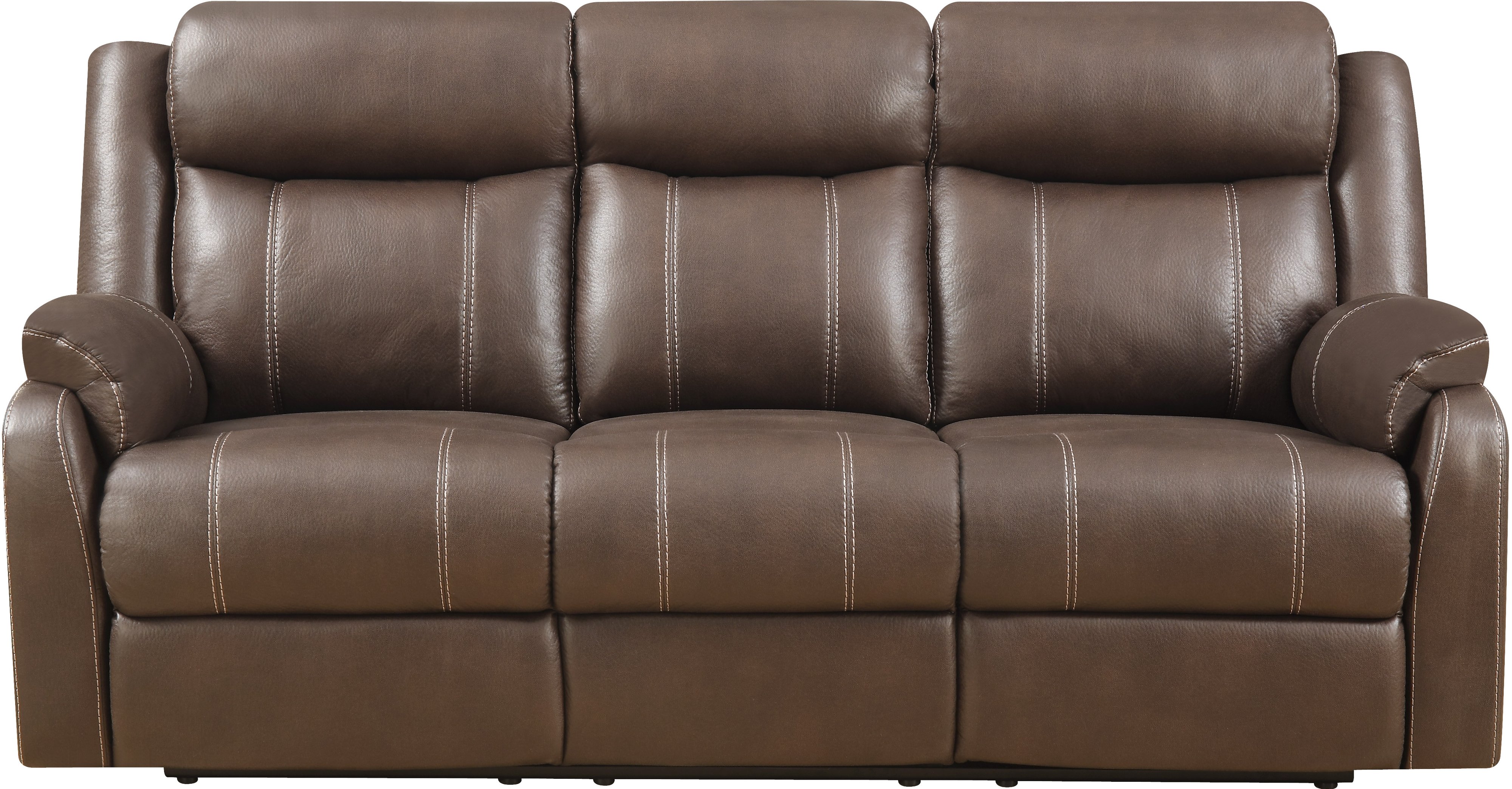 Domino Chocolate Brown Dual Reclining Sofa-1
