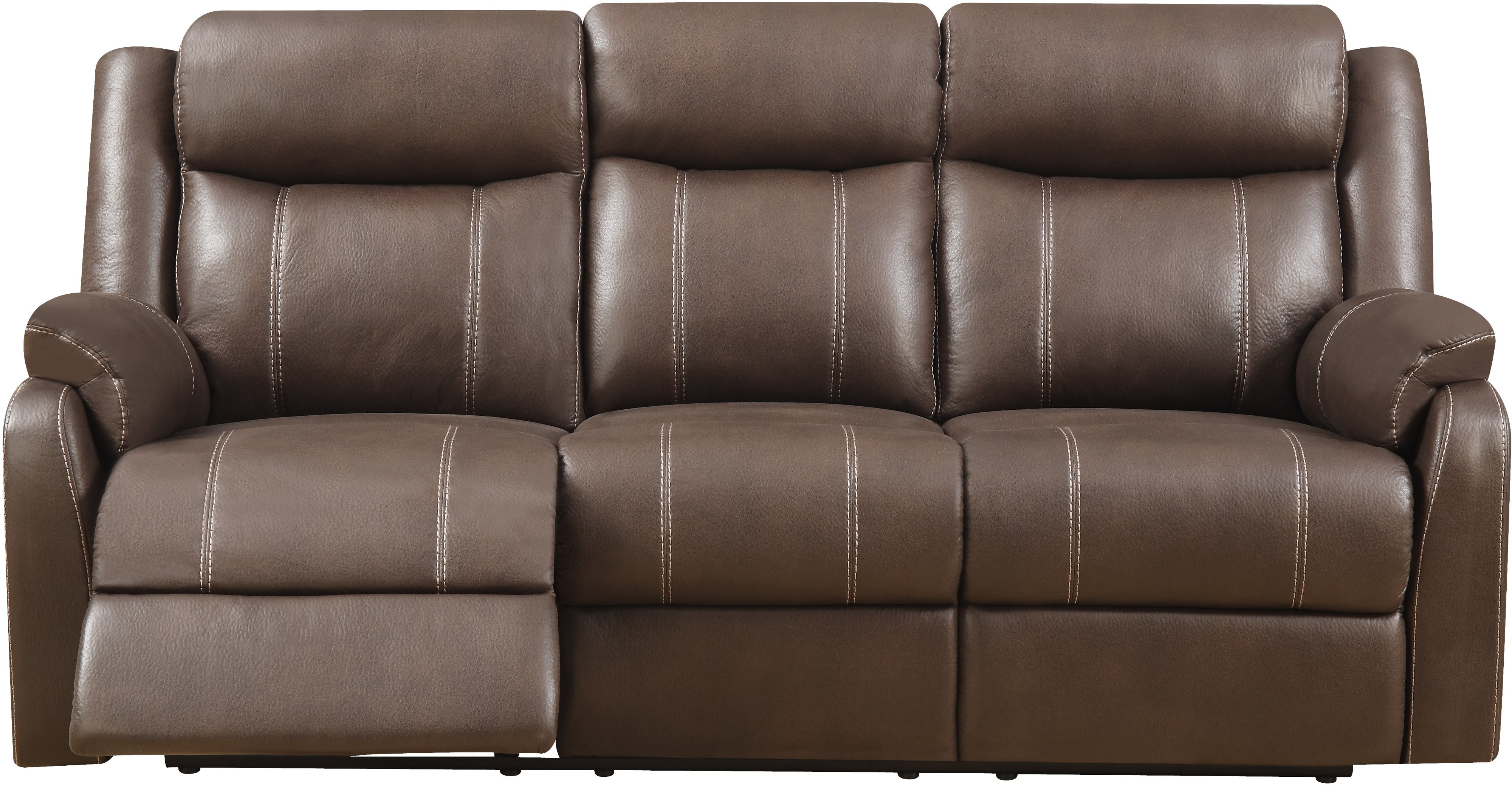 Domino Chocolate Brown Dual Reclining Sofa-3