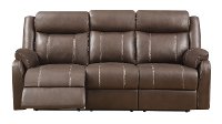Valor Chocolate Brown Dual Reclining Sofa - Domino-3