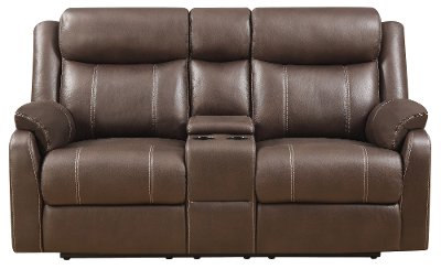 Valor Chocolate Brown Reclining Loveseat - Domino