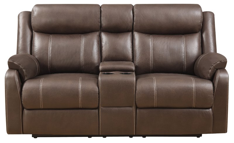 Valor Chocolate Brown Reclining Loveseat - Domino Valor Chocolate Brown Reclining Loveseat - Domino