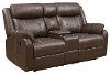Valor Chocolate Brown Reclining Loveseat - Domino-2