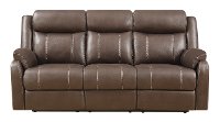 Valor Chocolate Brown Reclining Living Room Set - Domino-3