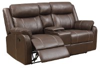 Valor Chocolate Brown Reclining Living Room Set - Domino-5