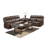 Valor Chocolate Brown Reclining Living Room Set - Domino-7