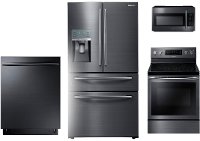 KIT Samsung 4 Piece Kitchen Appliance Package - Black Stainless Steel