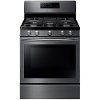 KIT Samsung 4 Piece Kitchen Appliance Package with Gas Range and Door-in-Door Refrigerator - Black Stainless Steel-3