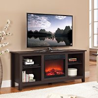 Espresso Fireplace TV Stand