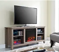 W58FP18AG Driftwood Fireplace TV Stand