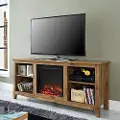 W58FP18BW Rustic 58 Inch Fireplace TV Stand