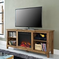 W58FP18BW Rustic 58 Inch Fireplace TV Stand