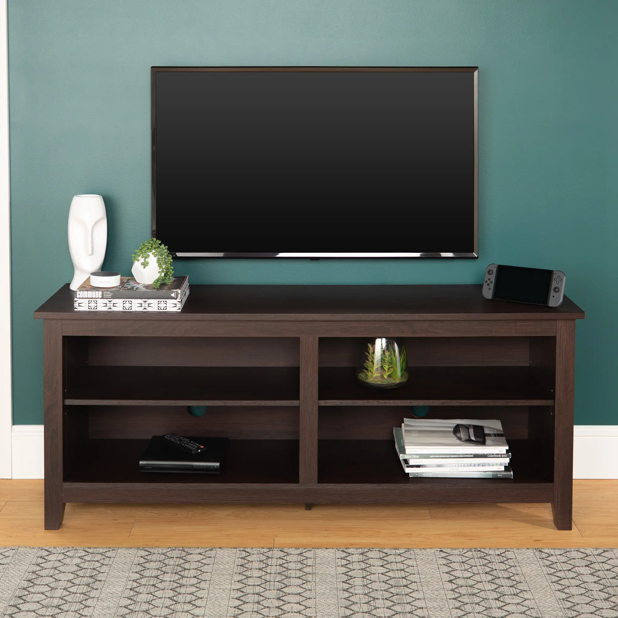 W58CSPES 58 Inch Transitional Espresso TV Stand Media Console-3