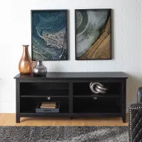 W58CSPBL Transitional Black TV Stand Media Console (58 Inch)