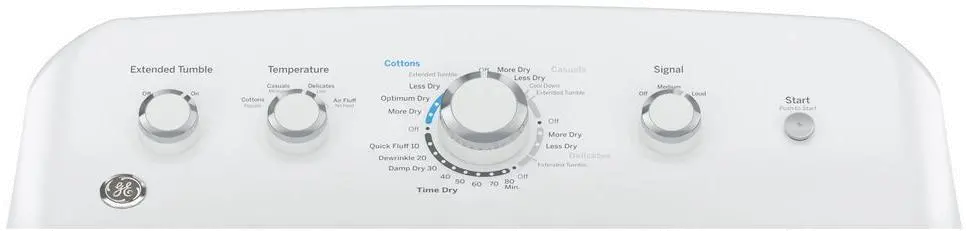 GTD42EASJWW GE Electric Dryer with Auto Dry - 7.2 cu. ft. White-4