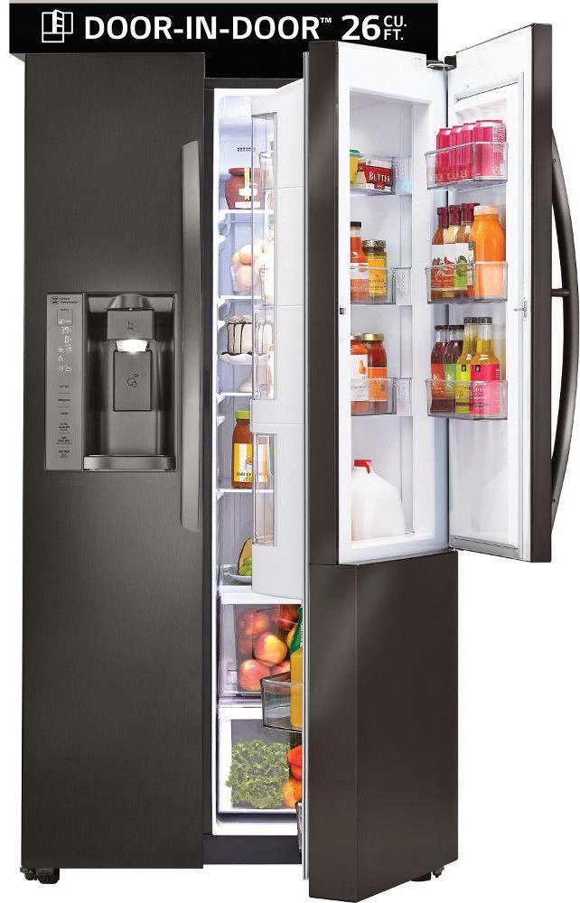 LSXS26366D LG 26.1 cu ft Side by Side Door-in-Door Refrigerator - 36 W Black Stainless Steel-4
