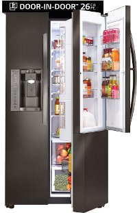 LSXS26366D LG 26.1 cu. ft. Side by Side Door-in-Door Refrigerator - 36 Inch Black Stainless Steel-4