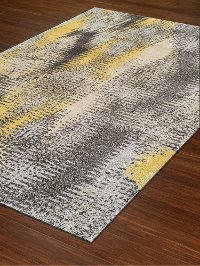 MG531GR3X5 3 x 5 Small Yellow and Gray Area Rug - Modern Grays-3