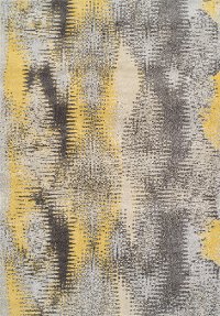 5 x 8 Medium Yellow and Gray Area Rug - Modern Grays