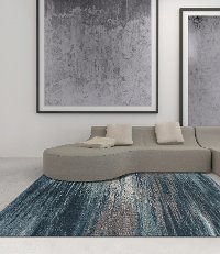 10 x 13 X-Large Teal and Gray Area Rug - Modern Grays-4