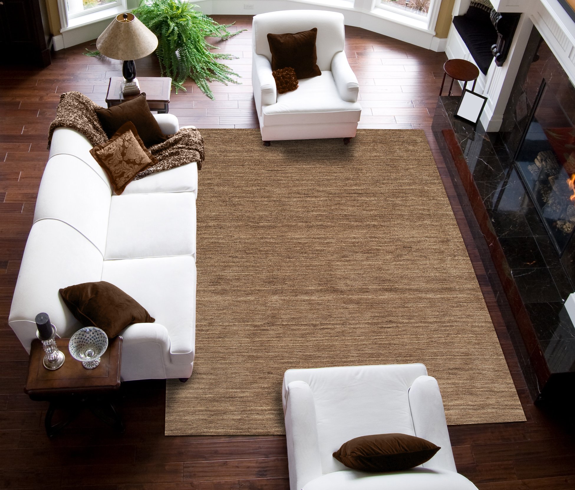 RF100TP5X8 5 x 8 Medium Taupe Area Rug - Rafia-4