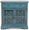 Antique Blue 2 Door and 1 Drawer Accent Cabinet