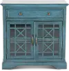 Antique Blue 2 Door and 1 Drawer Accent Cabinet