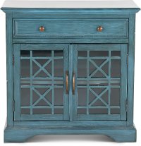 Antique Blue 2 Door and 1 Drawer Accent Cabinet