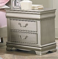 Jessica Silver Traditional 2-Drawer Nightstand