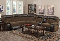 Brown 6 Piece Manual Reclining Sectional - Helen