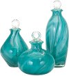 7 Inch Turquoise Glass Bottle with Stopper