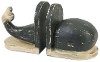 Wood Carved Jonah Whale Bookend Pair