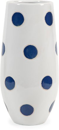 Marine Blue Polka Dot Vase