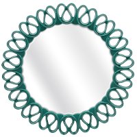 Teal Faux Leather Wall Mirror