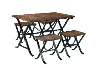 Barn Wood & Metal 5 Piece Dining Set - Freimore
