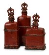 Clearance 16 Inch Garnet Red Bottle with Finial
