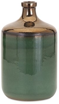 12 Inch Green and Bronze Vase